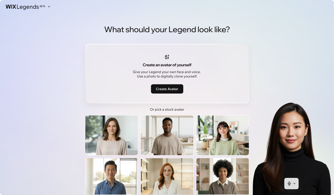 Legends video call interface with audio and video call cards
